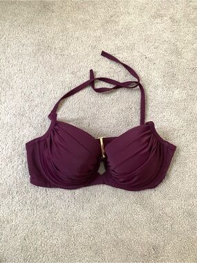 Victoria's Secret Purple Halter Underwire Bikini Top Size 34 D